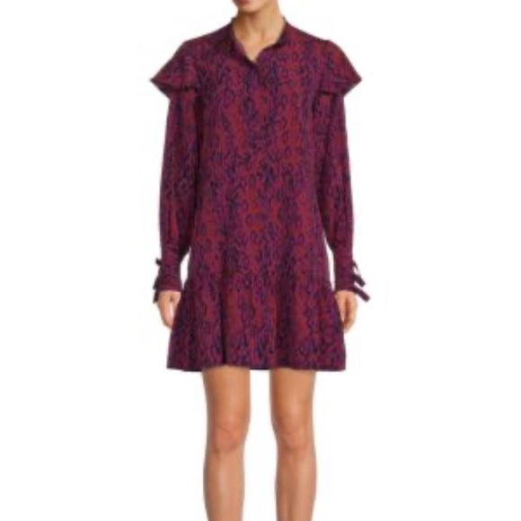 Koche Collective size 6‎ NWOT python print drop waist mini dress - Picture 1 of 16